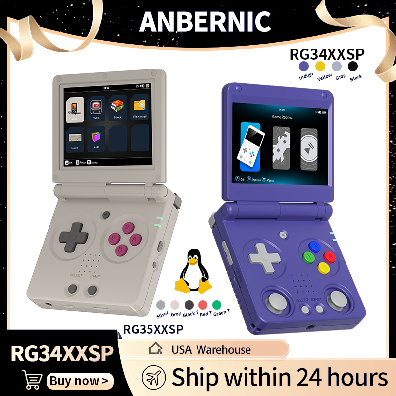 Anbernic RG34XXSP RG35XXSP Fli - Retro Handheld Console Linux Ips Screen 评论和价格