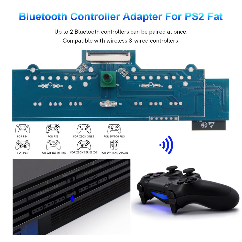 Retro Receiver For PS2 Fat Blu - Wireless Retro Controller Bluetooth Gamepad 评论和价格