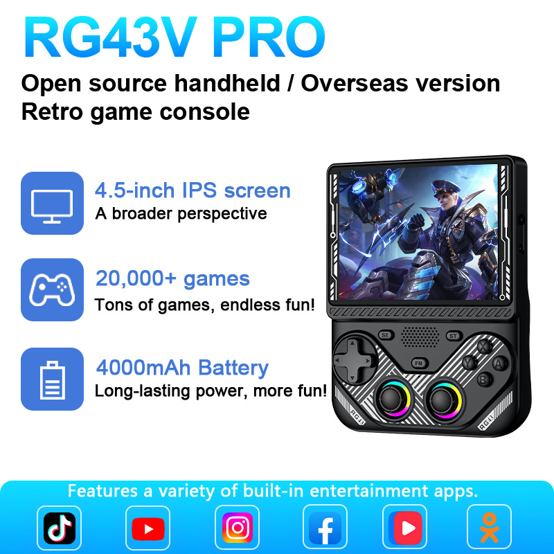 Rg43v Pro Handheld Gaming Cons - Retro Game Console Hdmi Tv Output 评论和价格