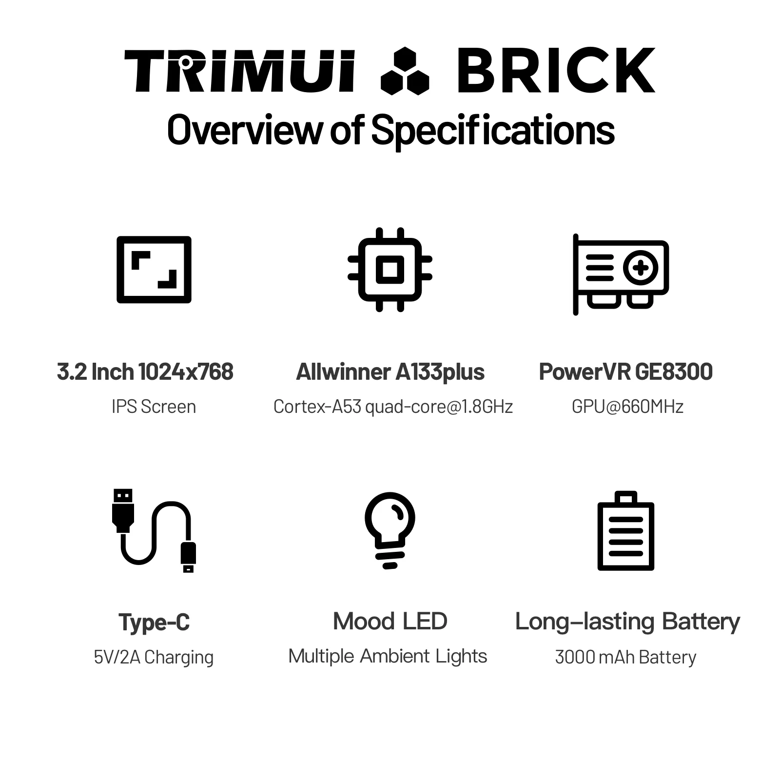 TRIMUI BRICK Handheld Game Con - Retro Handheld Console Linux Ips Screen 评论和价格